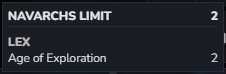 The Navarch Limit breakdown shown when hovering the Navarch counter in the bottom bar