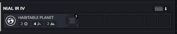 The tiles of a system you have little visibility on: you see which tiles hold a building, but not which building or its level