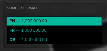 Number format override setting