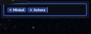 A clickable system chip in the chat