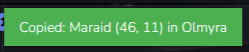 System name, coordinates, and sector ready to copy
